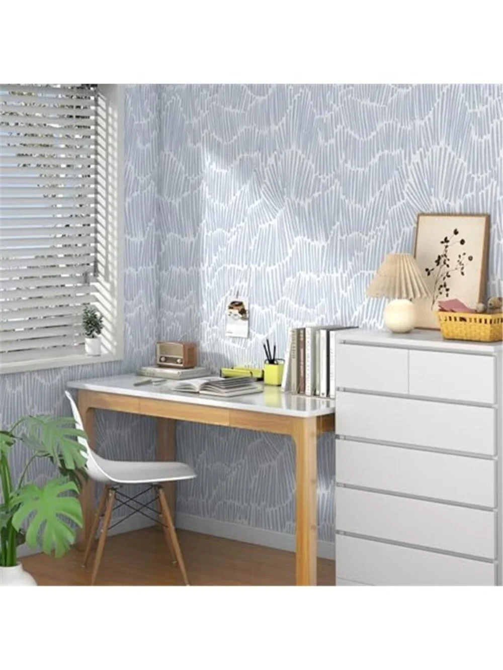 Blue White Peel Stick Wallpaper Removable Vinyl Contact Paper Wall Decor